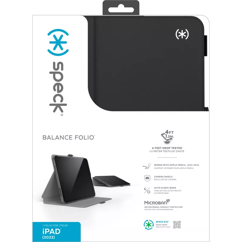 Speck Balance Folio Case Apple iPad 10,9 (2022) zwart – met Microban