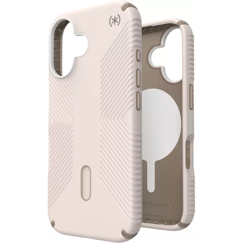 Speck Presidio2 Grip + ClickLock Apple iPhone 16 Bleached Bone – met Microban