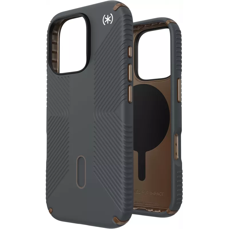 Speck Presidio2 Grip + ClickLock Apple iPhone 16 Pro Charcoal grijs - met Microban