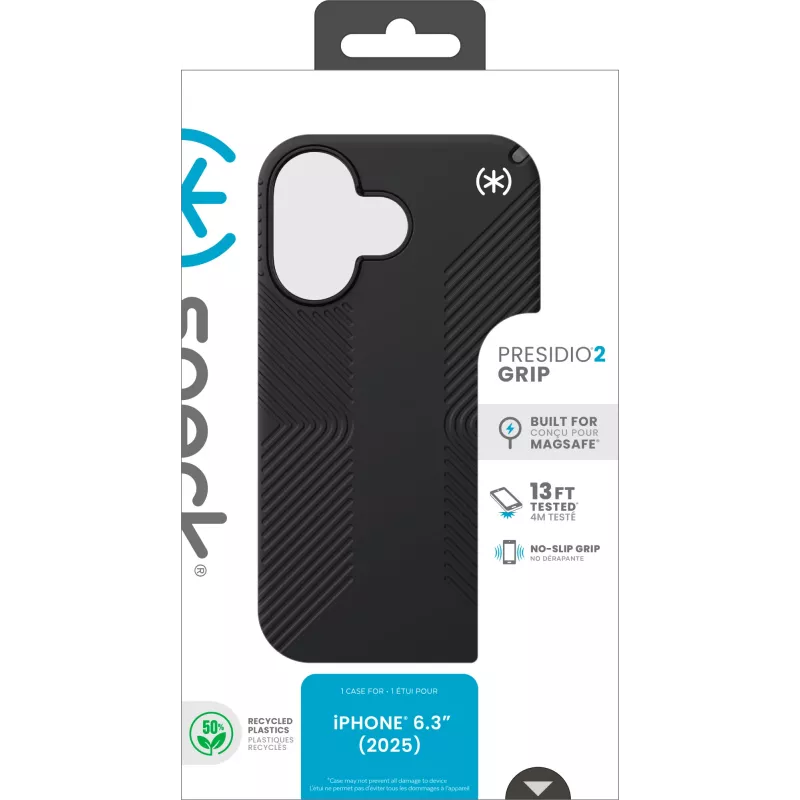 Speck Presidio2 Grip + MS Apple iPhone 17 zwart – met Microban