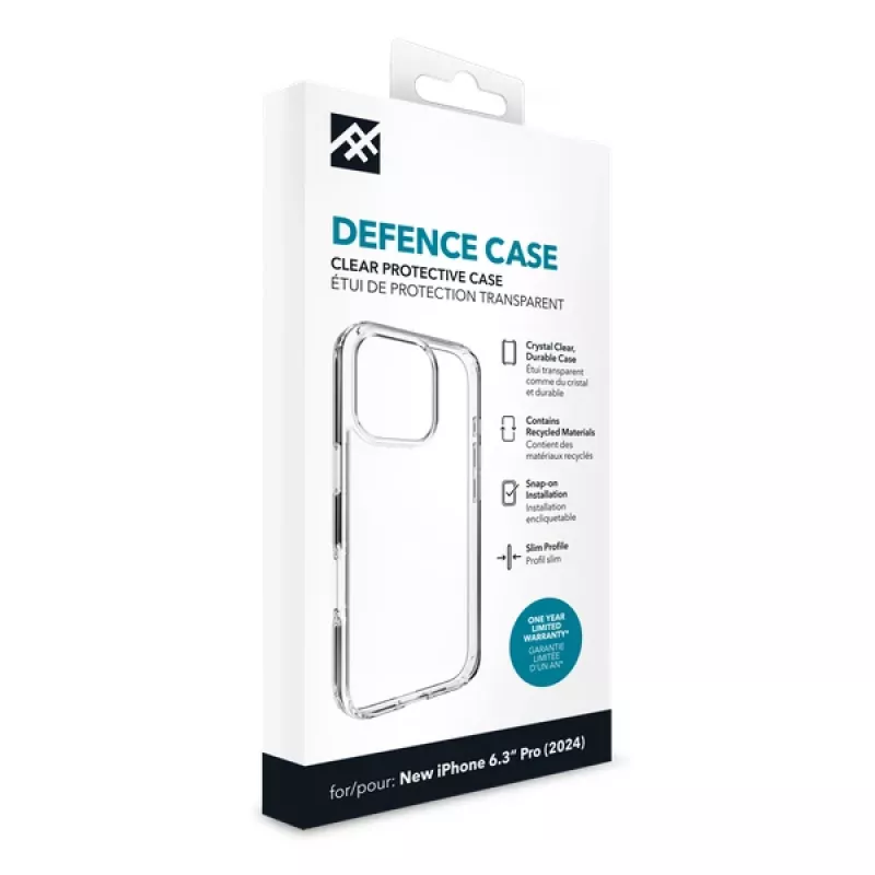 IFROGZ IF Defence Case Apple iPhone 16 Pro Clear INTL, hoesje, Apple, iPhone 16 Pro, 16 cm (6,3 inch), transparant