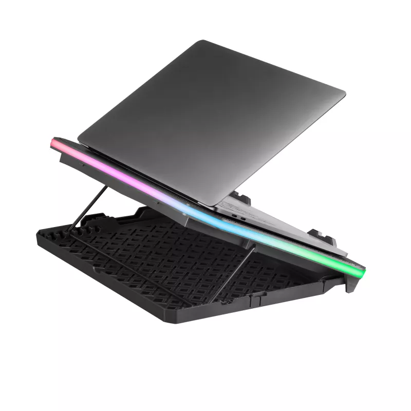 Mars Gaming MNBC6, koelbasis + standaard XL 19'' ARGB, 3 ventilatoren, mobiele standaard