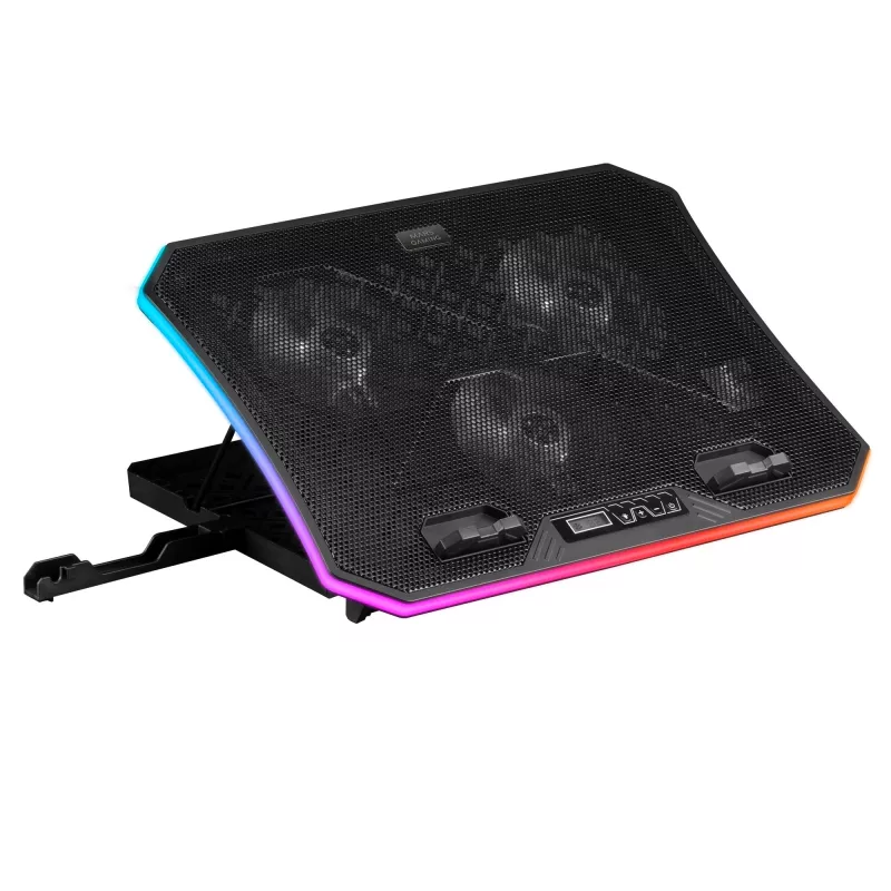 Mars Gaming MNBC6, koelbasis + standaard XL 19'' ARGB, 3 ventilatoren, mobiele standaard