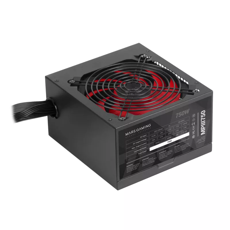 Mars Gaming MPIII750 pc-voeding 750W ATX 85 % efficiëntie 5 jaar garantie