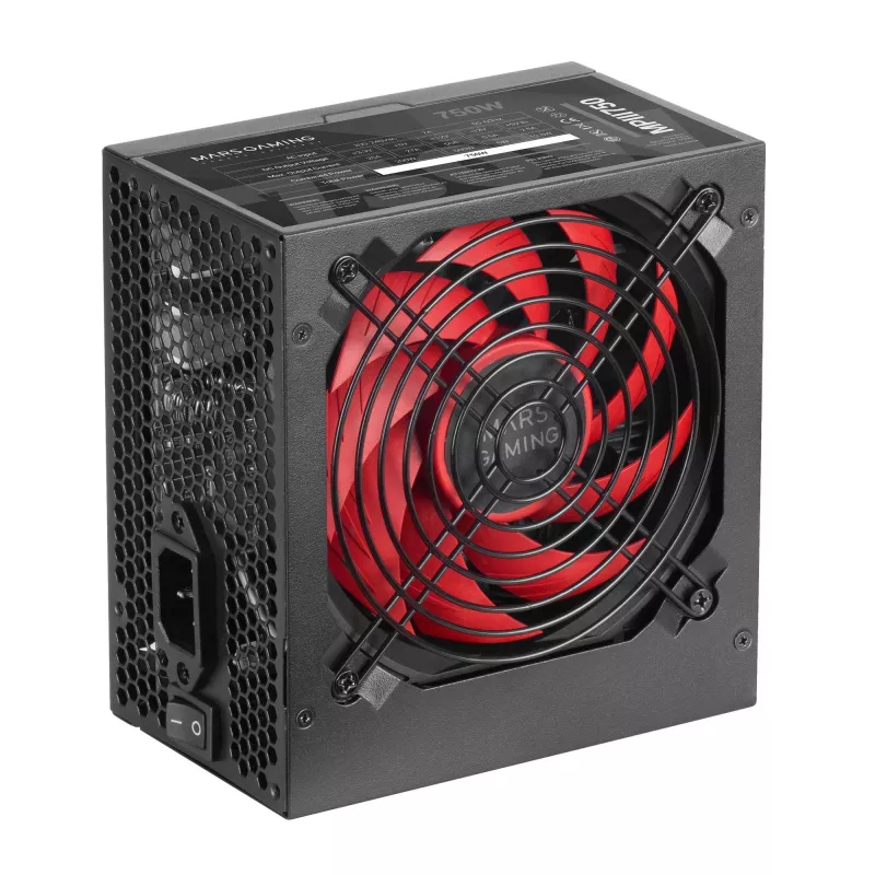 Mars Gaming MPIII750 pc-voeding 750W ATX 85 % efficiëntie 5 jaar garantie