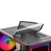 Mars Gaming MC-ART zwart ATX gaming-pc-behuizing dubbel beschrijfbaar gehard glas ARGB 12 modi 12cm ventilator