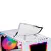 Mars Gaming MC-ART wit ATX gaming-pc-behuizing dubbel geverfd gehard glas ARGB 12 modi 120-mm-ventilator