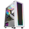Mars Gaming MC-ART wit ATX gaming-pc-behuizing dubbel geverfd gehard glas ARGB 12 modi 120-mm-ventilator
