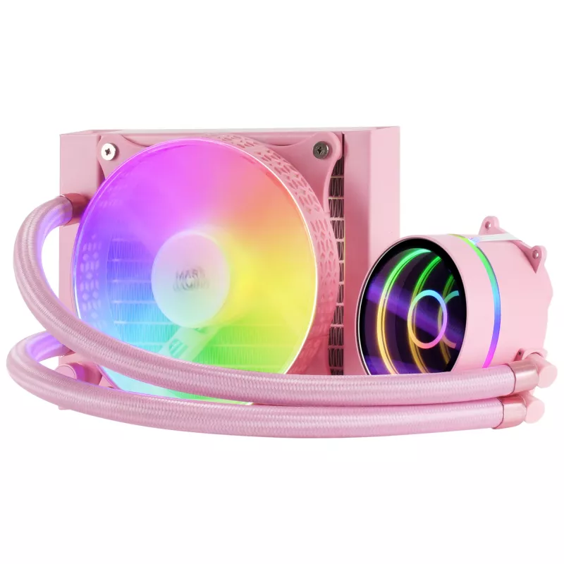 Mars Gaming ML-ONE120 roze vloeistof-CPU-koeler TDP 200W infinity-spiegel FRGB stille ventilator universeel multisocket