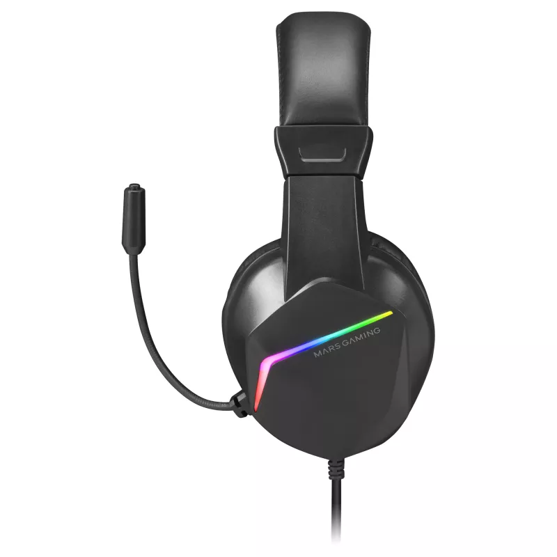Mars Gaming MH122 zwart, FRGB over-ear gamingheadset met microfoon, HiFi-geluid, ruisonderdrukking, ultralicht, PS4 PS5 Xbox Switch Tablet Windows Mac