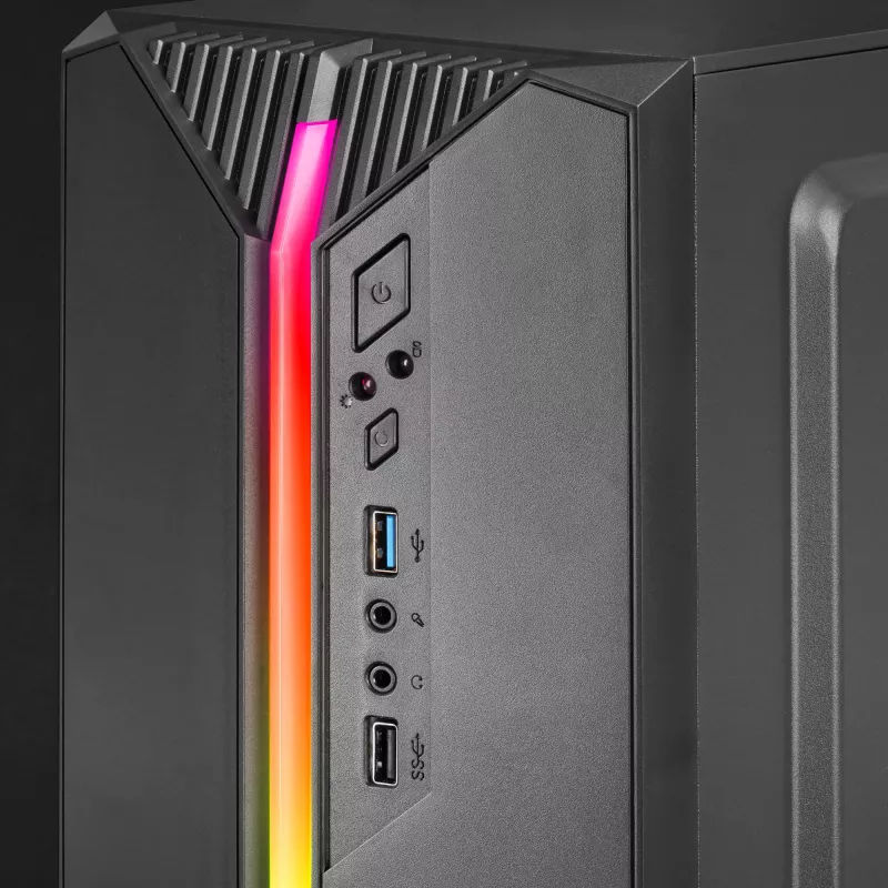 Mars Gaming MC-S1 zwart compacte micro-ATX gaming-pc-behuizing ARGB-verlichting 12 modi FRGB-ventilator volledig zijvenster