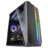 Mars Gaming MC-S1 zwart compacte micro-ATX gaming-pc-behuizing ARGB-verlichting 12 modi FRGB-ventilator volledig zijvenster