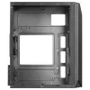 Mars Gaming MC-S1 zwart compacte micro-ATX gaming-pc-behuizing ARGB-verlichting 12 modi FRGB-ventilator volledig zijvenster