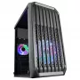 Mars Gaming MC-S2 Zwart Compacte Micro-ATX Gaming-pc-behuizing 2 FRGB regenboogventilatoren met frontrooster en doorlopend zijvenster