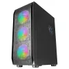 Mars Gaming MC-KX Zwart Premium E-ATX Gaming-tower FREEZER CPU-systeem 5 ultrastille ARGB-ventilatoren ARGB-controller en RF-controller Mesh-front