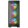Mars Gaming MC-KX Zwart Premium E-ATX Gaming-tower FREEZER CPU-systeem 5 ultrastille ARGB-ventilatoren ARGB-controller en RF-controller Mesh-front