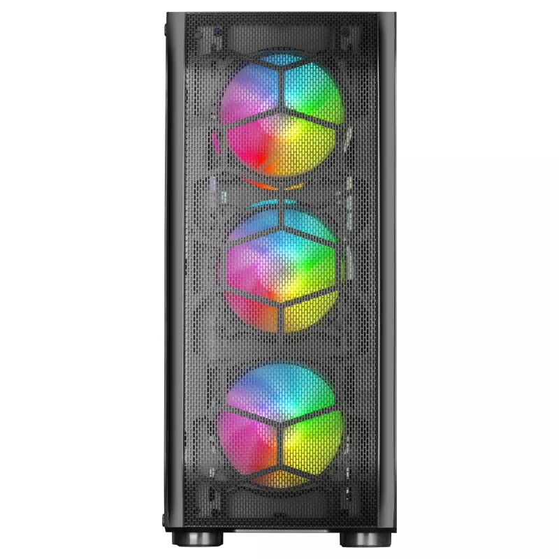 Mars Gaming MC-KX Zwart Premium E-ATX Gaming-tower FREEZER CPU-systeem 5 ultrastille ARGB-ventilatoren ARGB-controller en RF-controller Mesh-front