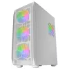 Mars Gaming MC-KX Wit Premium E-ATX Gaming-tower FREEZER CPU-systeem 5 ultrastille ARGB-ventilatoren ARGB-controller en RF-controller Mesh-front