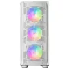 Mars Gaming MC-KX Wit Premium E-ATX Gaming-tower FREEZER CPU-systeem 5 ultrastille ARGB-ventilatoren ARGB-controller en RF-controller Mesh-front