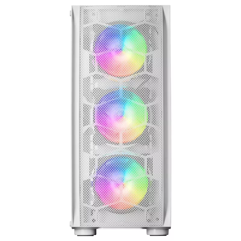 Mars Gaming MC-KX Wit Premium E-ATX Gaming-tower FREEZER CPU-systeem 5 ultrastille ARGB-ventilatoren ARGB-controller en RF-controller Mesh-front