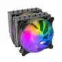 Mars Gaming MCPU-XT Zwart CPU-koellichaam Dual-tower-koeling 6 HCT-heatpipes TDP 300W 2 ARGB PWM 12cm-ventilatoren
