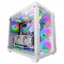 Mars Gaming MCV3 Wit Custom XXL E-ATX Gaming-tower Voor- en zijvenster van gehard glas Dubbele kamer Modulair frame