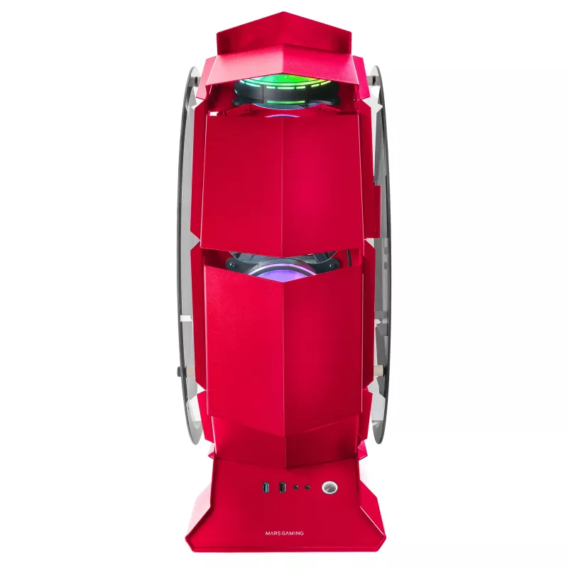 Mars Gaming MCORB Rood Micro-ATX XL Gaming-pc-behuizing Op maat gemaakt rond design Dubbel gehard glas
