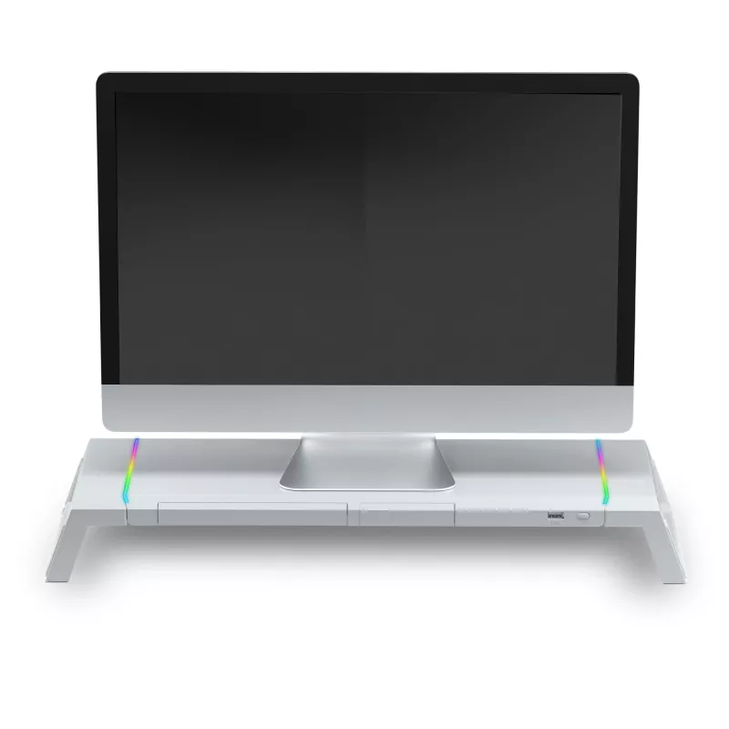 Mars Gaming MGS-ONE Wit Chroma RGB Monitorstandaard Verstelbaar formaat Smartphone- en tablethouder Front-USB 2.0