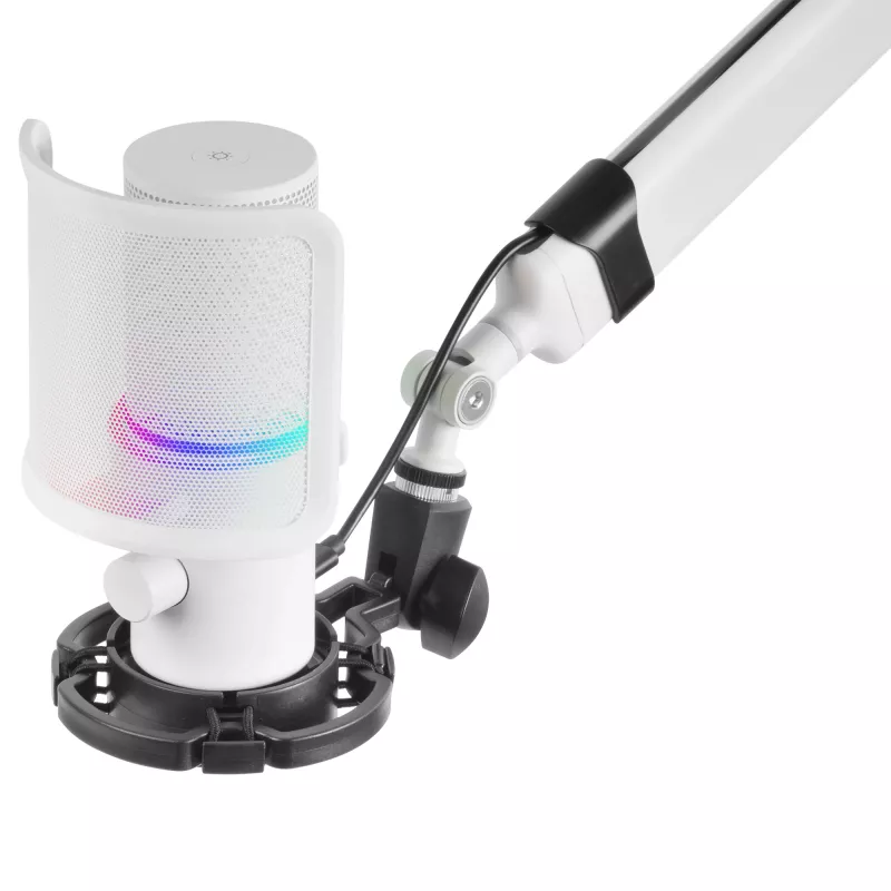Mars Gaming MMIC-XT, Professionele high-definition 192 kHz 24-bit studiomicrofoon, Omnidirectionele arm, Anti-schokhouder, Popfilter metalen gaas, Wit