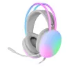 Mars Gaming MH-GLOW Wit 360° Full Chroma RGB Flow Headset Ruisonderdrukkende microfoon Ultraleicht design Memory-foam oorkussens Universele compatibiliteit