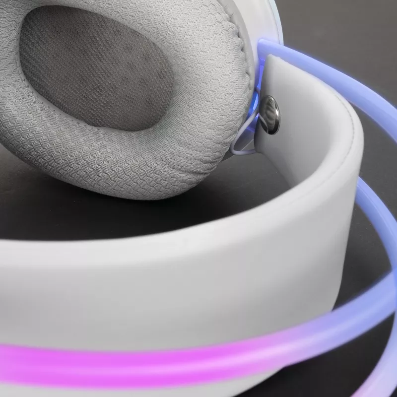 Mars Gaming MH-GLOW Wit 360° Full Chroma RGB Flow Headset Ruisonderdrukkende microfoon Ultraleicht design Memory-foam oorkussens Universele compatibiliteit