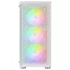 Mars Gaming MC-F Wit, ATX Gaming semitower, Venster van gehard glas, Metalen mesh-front, 4x 120mm ARGB-ventilatoren