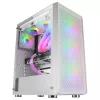 Mars Gaming MC-F Wit, ATX Gaming semitower, Venster van gehard glas, Metalen mesh-front, 4x 120mm ARGB-ventilatoren