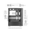 Mars Gaming MC-F Wit, ATX Gaming semitower, Venster van gehard glas, Metalen mesh-front, 4x 120mm ARGB-ventilatoren
