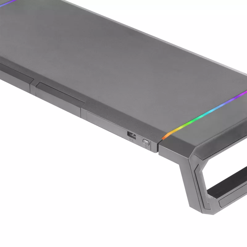 Mars Gaming MGS-ONE Zwart Chroma RGB Monitorstandaard Verstelbaar formaat Smartphone- en tablethouder Front-USB 2.0