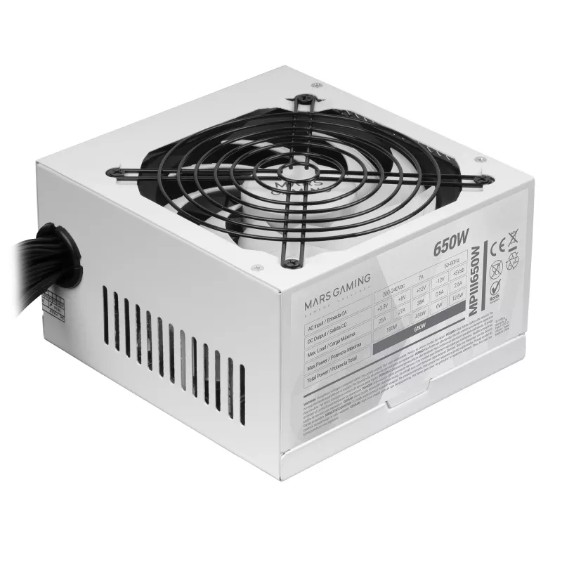 Mars Gaming MPIII650 Voeding 650 W 20+4 pin ATX ATX Wit