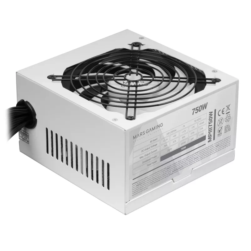 Mars Gaming MPIII750W Voeding 750 W 20+4 pin ATX ATX Wit