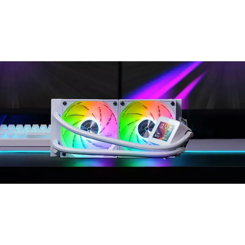 Mars Gaming ML-VISION240W AIO-waterkoeler voor CPU, 240 mm, RGB, wit