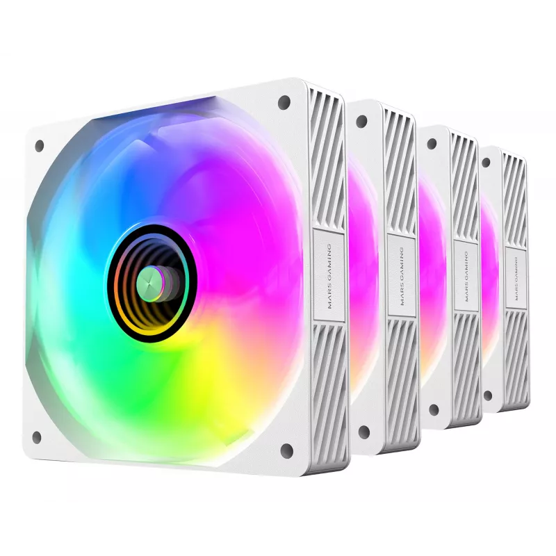 Mars Gaming MFSI4KITW Computerkoelsysteem Computerbehuizing Ventilator 12 cm Wit