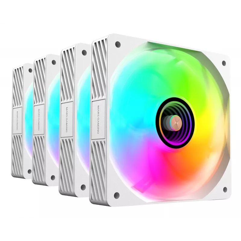 Mars Gaming MFSI4KITW Computerkoelsysteem Computerbehuizing Ventilator 12 cm Wit