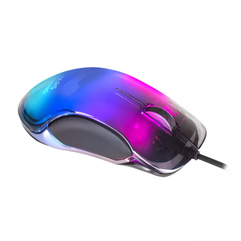 Mars Gaming MMGLOW gaming-muis RGB Chroma-Glow spiegelafwerking 12800 DPI zwart
