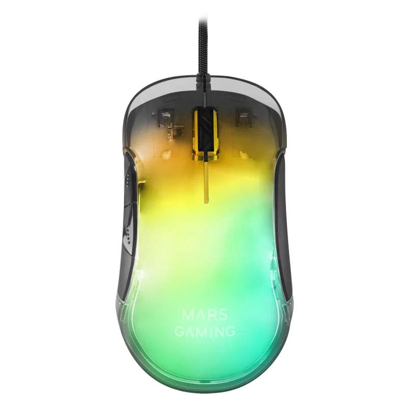 Mars Gaming MMGLOW gaming-muis RGB Chroma-Glow spiegelafwerking 12800 DPI zwart