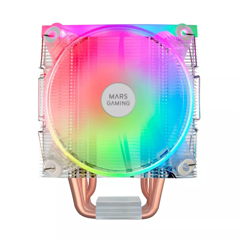 Mars Gaming MCPU66 triple ARGB CPU-koeler 6 heatpipes HCT TDP 220W 2 ventilatoren 12cm
