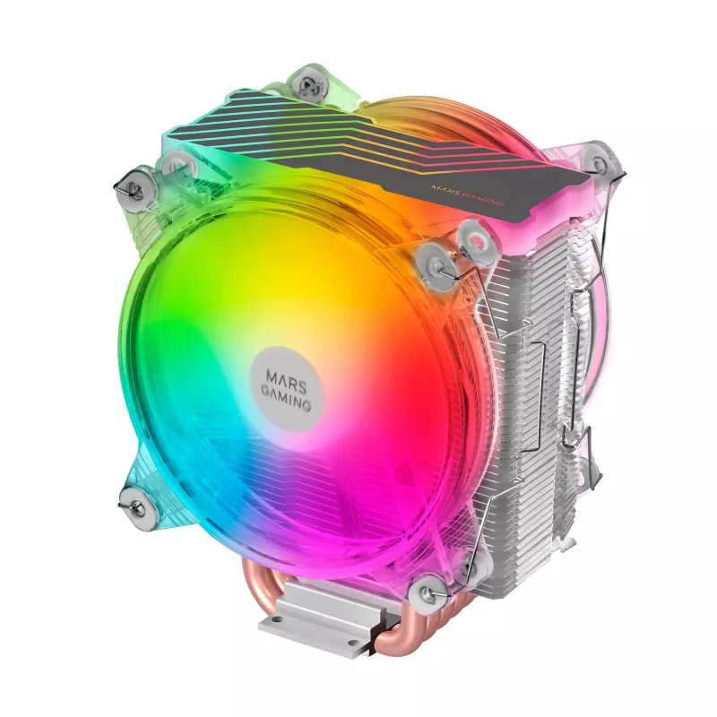 Mars Gaming MCPU66 triple ARGB CPU-koeler 6 heatpipes HCT TDP 220W 2 ventilatoren 12cm
