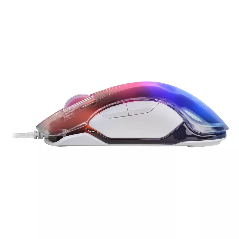Mars Gaming MMGLOW Chroma-Glow RGB gaming-muis spiegelafwerking ultralight 12800 DPI wit