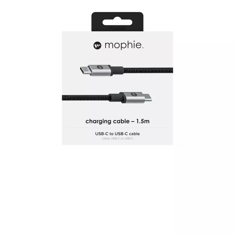 mophie oplaad- en synchronisatiekabel – USB-C naar USB-C (3.1) 1,5 m – zwart