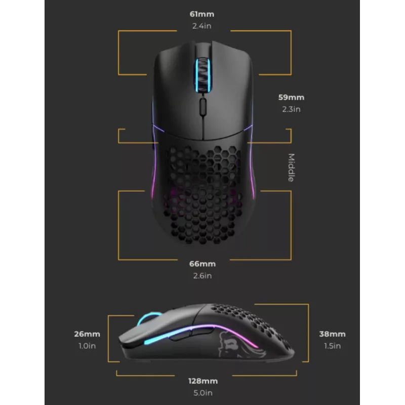 Glorious Gaming Glorious Model O Wireless - matzwart, rechtshandig, optisch, RF draadloos, 19000 DPI, 1 ms, zwart