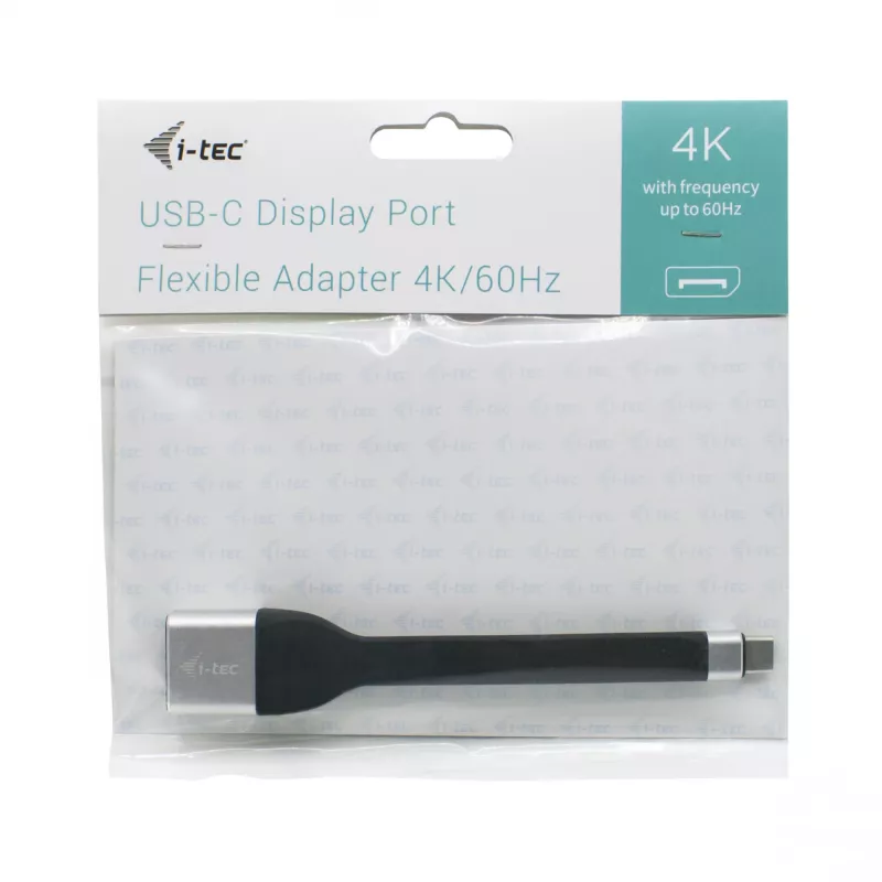 ITEC USB-C naar DisplayPort-adapter i-tec USB-C platte DP-adapter 4K/60 Hz, 0,11 m kabel, zwart