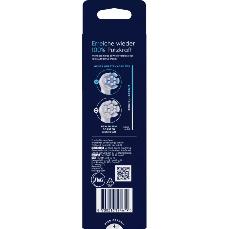 Oral-B tandenborstelkop 6 stuks wit