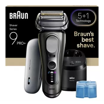 Foliescheerapparaat Braun Series 9 Pro+ 9675cc grijs zilver roestvrij staal